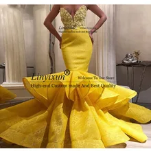 Лимонно-желтые кружевные платья для выпускного вечера, 3D цветок, сексуальные длинные платья для выпускного вечера, любимая девушка, платья с открытыми плечами, размер Robe De Soiree