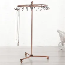 

23 Hooks Vintage Pendant Scarf Jewelry Display Rack Rotatable Necklace Headband Bracelet Rings Stand Holder for Jewelry Storage