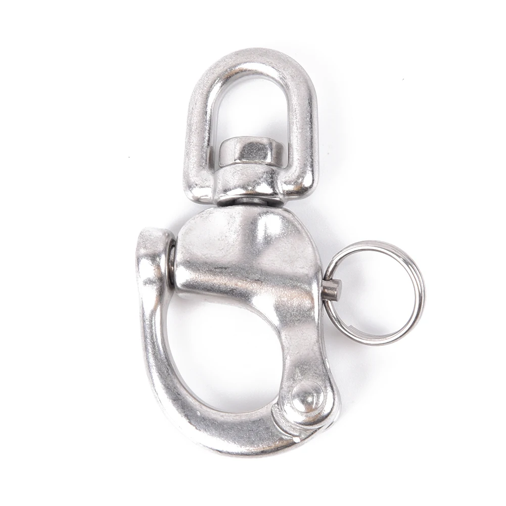 1pc Stainless Swivel Bail Snap Shackle Hook Eye Fork Marine Boat Replacement