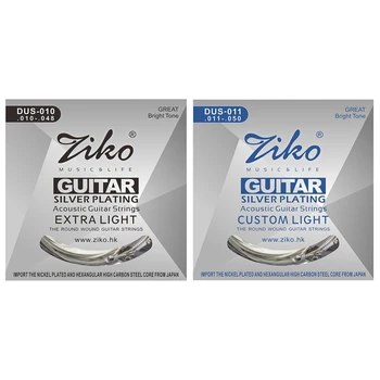 

ABGZ-2Pcs Ziko Dus Series Acoustic Guitar Strings Hexagon Carbon Steel Core Silver Plating Wound Dus-011 & Dus-010