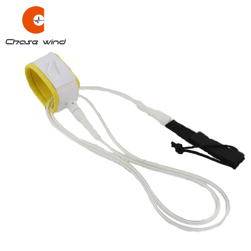 

6ft/8ft/10ft/12ft Straight Cord Surf Leash White Surf Leash Surfboard Ankle Calf Leash Steel Swivel Surfing Leg Rope Surfer Gift