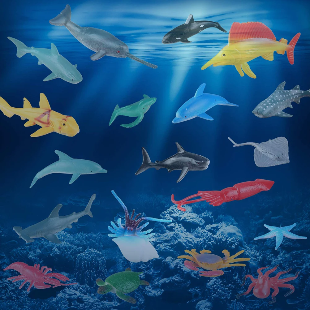 36 шт. подводный мир Морская жизнь модель животные игрушки пластиковые морские игрушки Фигурки развивающие игрушки Моделирование животных модель игрушки