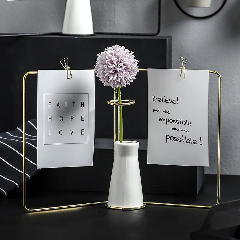 New Creative Iron Photo Frame Stand Postcard Clip Holder Home Decor Fashion Design Family Friends | Дом и сад