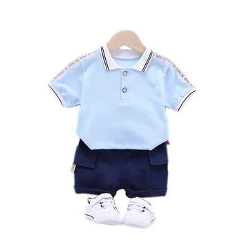 

Summer Fashion Short Sleeve Children Clothing Baby Boy Girl Lapel T Shirt Shorts 2Pcs/sets Kids Infant Clothes Toddler Tracksuit