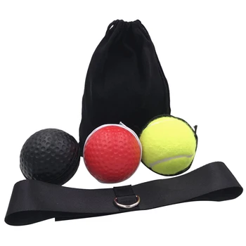 

Boxing Reflex Speed Punch Ball Muay Thai Hand Eye Training Ball with 3 Pcs Balls Boxing Reflex Speed Ball with Headband