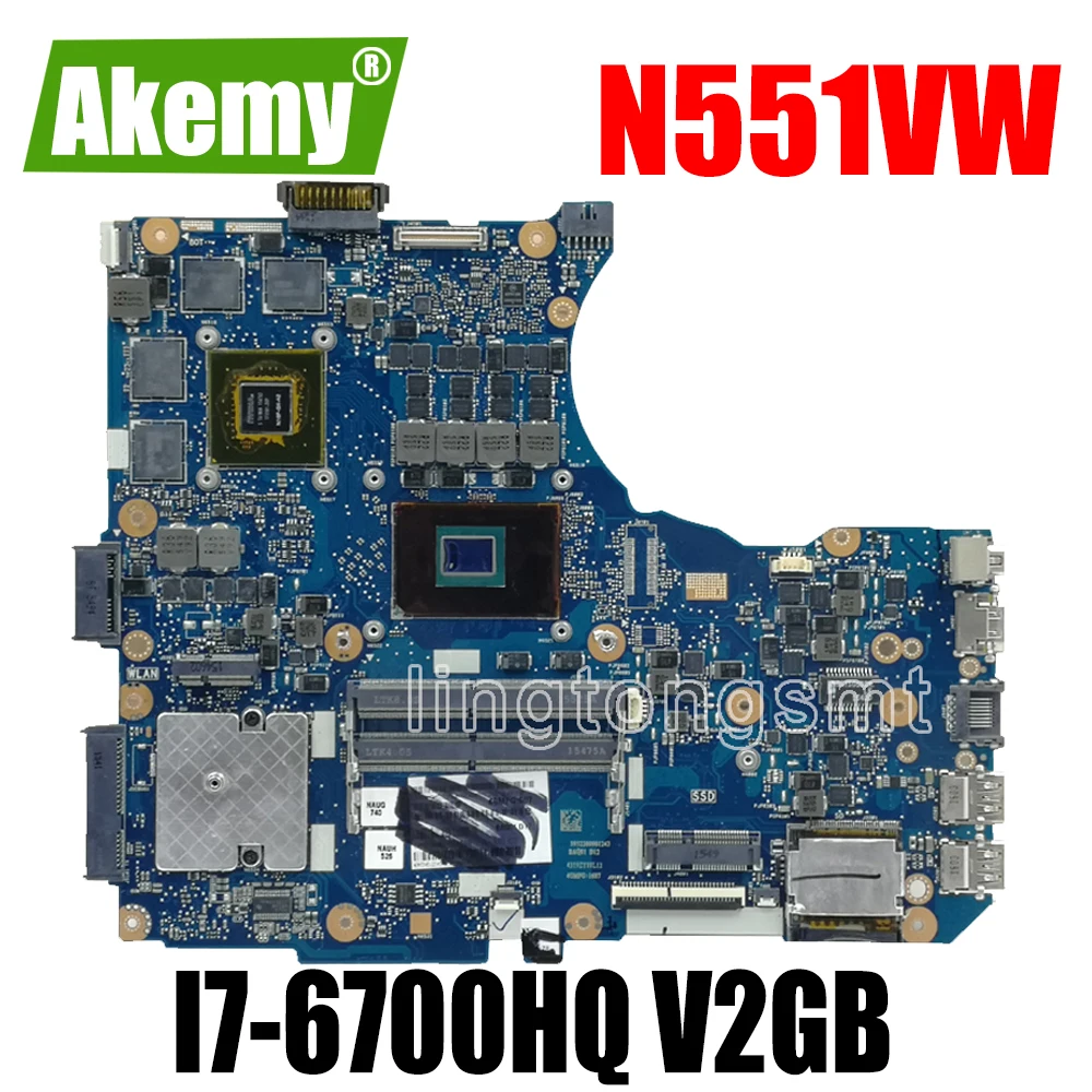N551VW материнская плата I7-6700HQ для For Asus N551V G551V FX551V G551VW FX51VW ноутбука | Компьютеры и