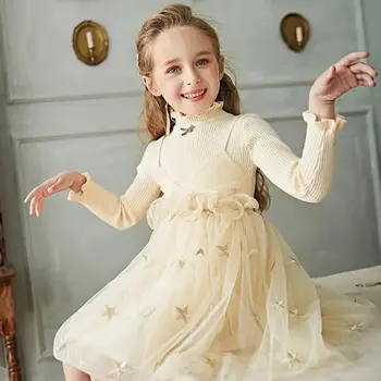 

Kids Dresses For Girls Flower Lace Tulle Dress Wedding Little Girl Ceremony Party Birthday Dress Children Princess Clothing