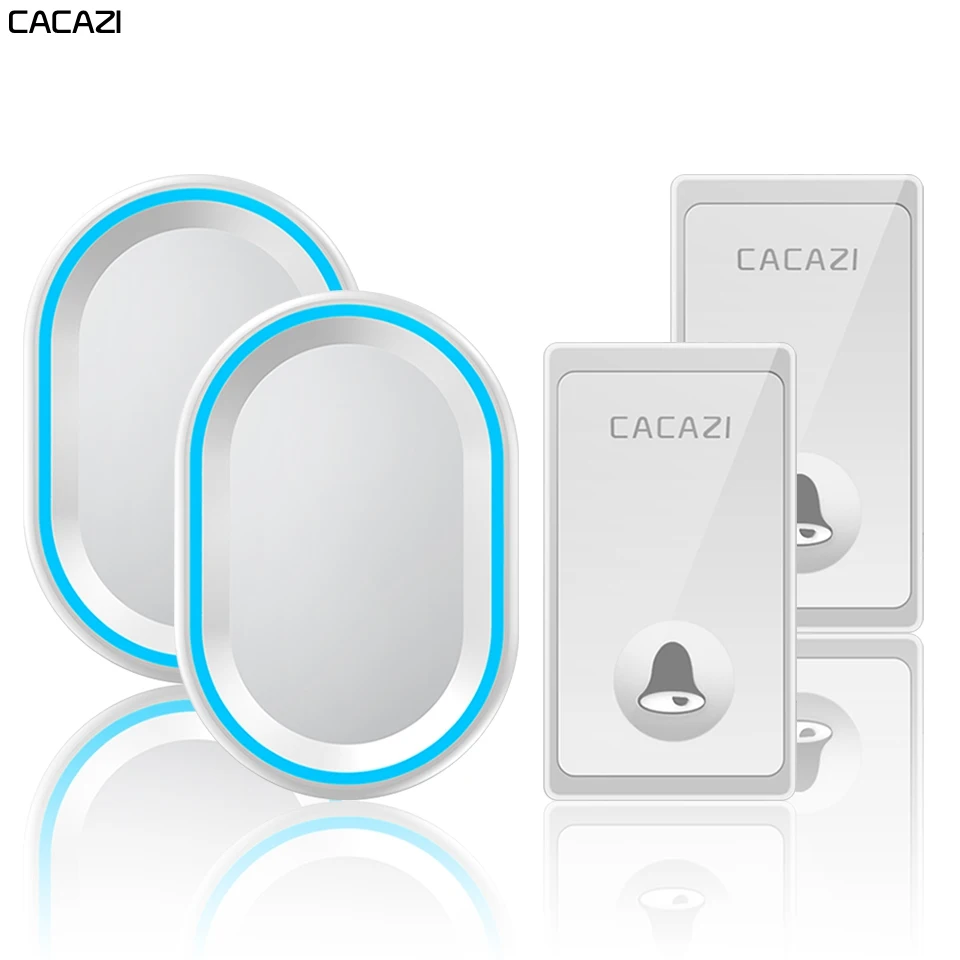 

Self powered Wireless Doorbell No Battery Required Waterproof 2 Button 2 Receiver US EU UK Plug Smart Home Calling Bell Chime