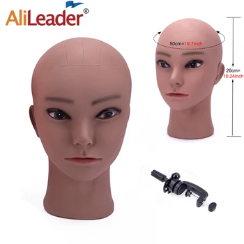 

Alileader Brown Bald Mannequin Head With Wig Stand Afro Bald Mannequin Training Head Female Bald Training Head Without Hair
