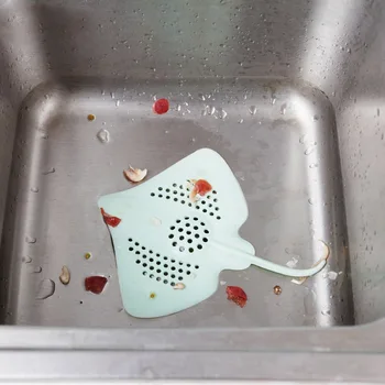 

Kitchen Filter Sink Strainer Bathroom Sewer Drain Filter Prevent Hair Garbage Clog Drainers Cover Skate Fish Shape Filter