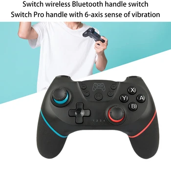 

Wireless Bluetooth Gamepad Game Joystick Controller Console Replacement for Switch Pro with 6-Axis Handle,Blue Red