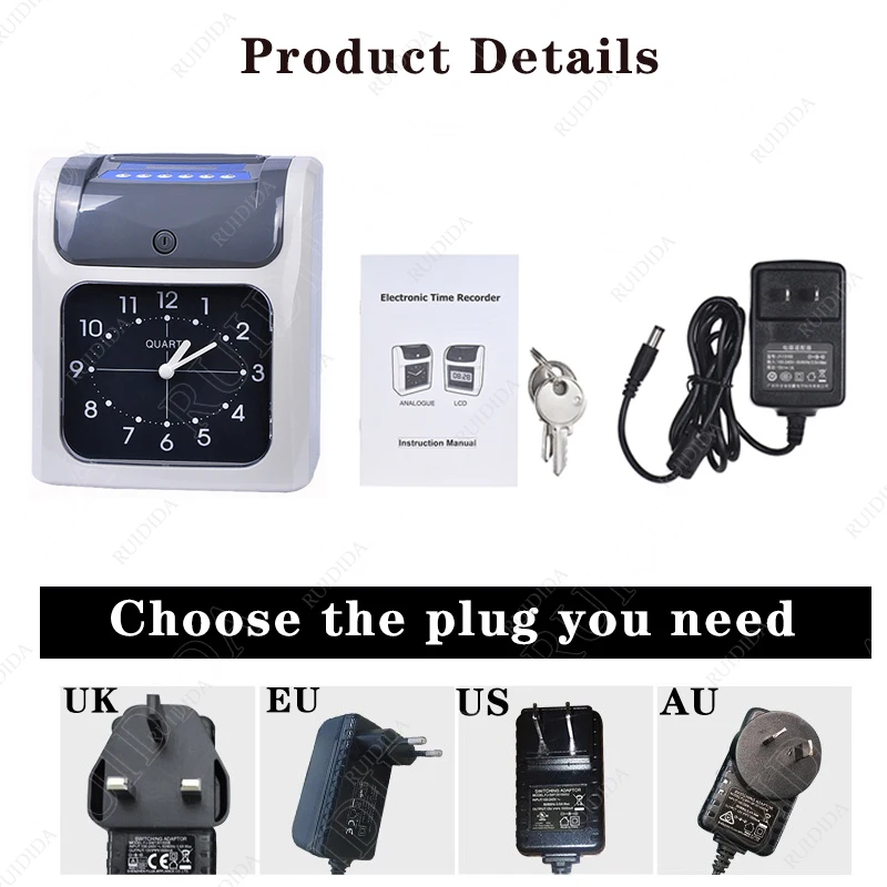 Electronic Time Recorder Employee Time Recording Attendance Machine Clock Recorder Attendance Card attendance machine