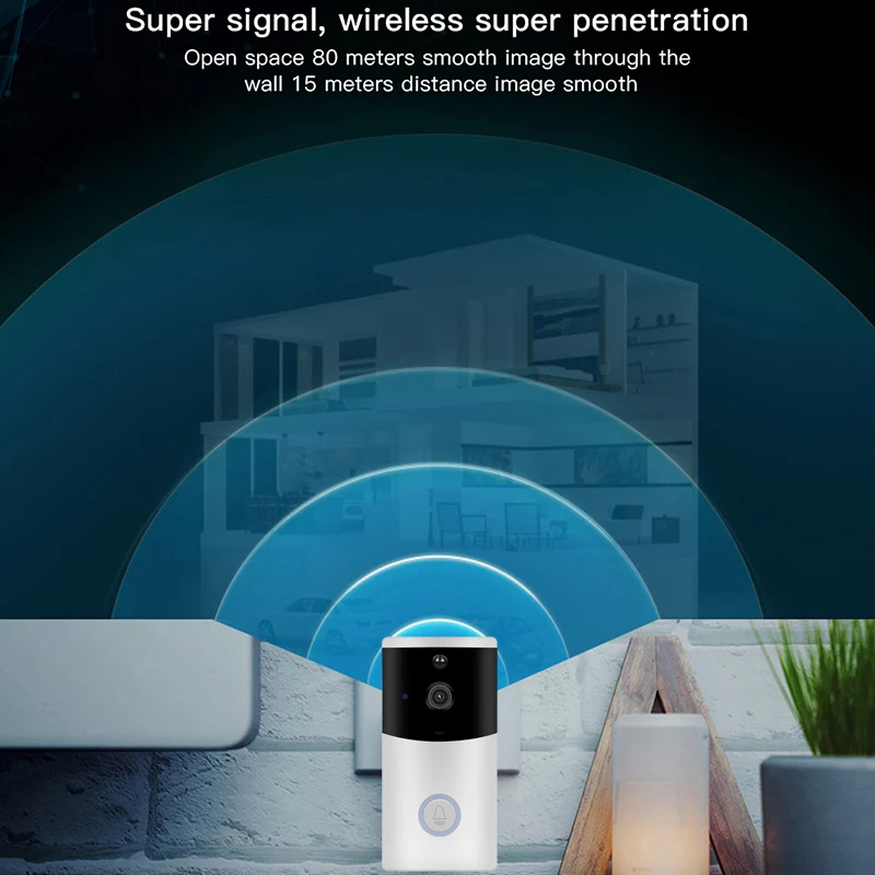 FHD беспроводной умный WiFi дверной звонок видео Визуальный ИК кольцо большая апертура камера домофон умный дверной звонок Домашняя безопасность