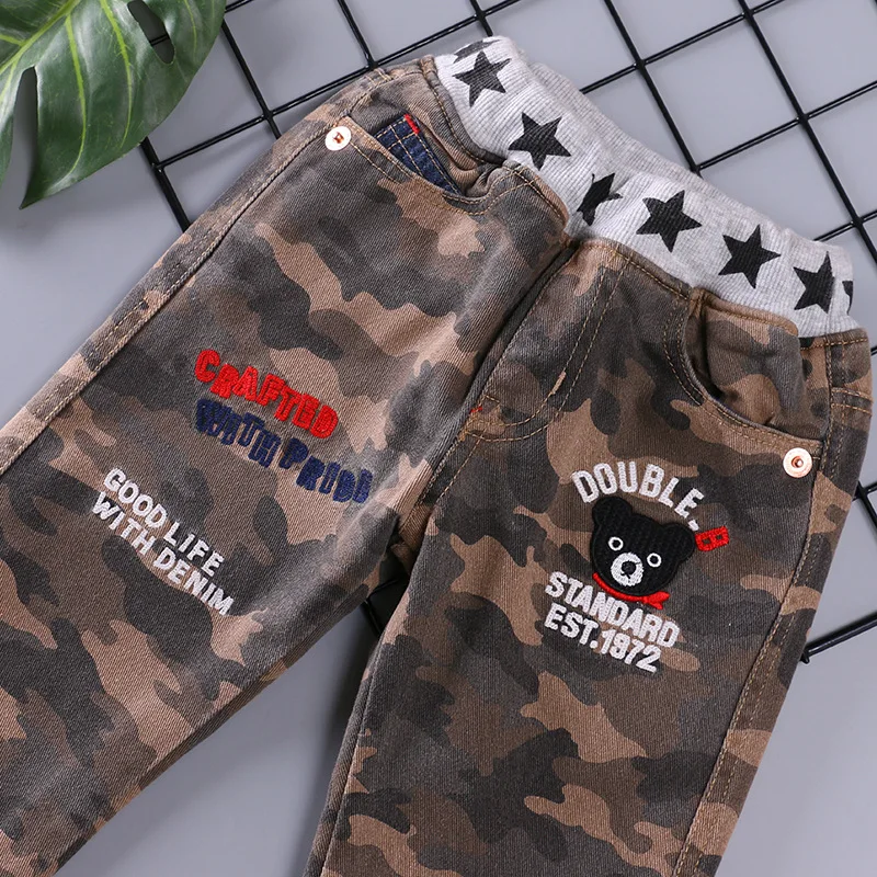 18 Autumn And Winter New Style Cotton-padded Trousers Men And Women Children Camouflage Double Layer Thick Warm Lettered Embroid