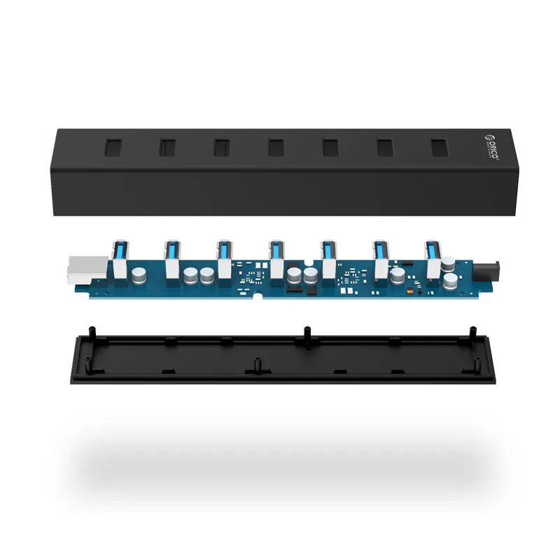 Orico H7013-u3 7-port Usb3.0 Hub de Transmissão de Alta Velocidade Portátil Desktop Usb com Distribuidor de Energia Adequado para Portátil - Imagem 4