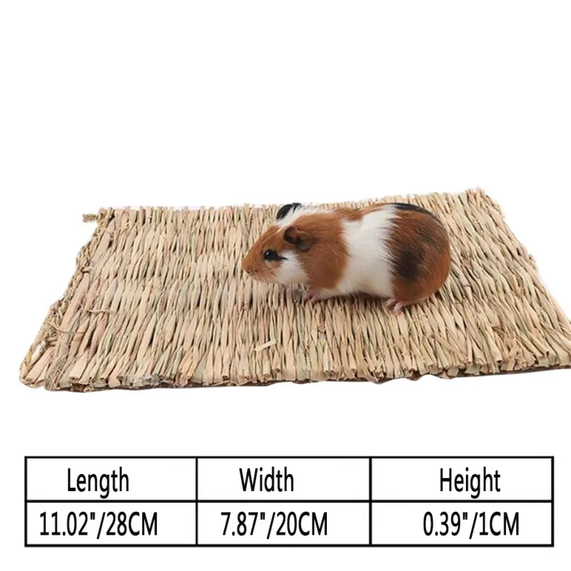 С натуральной травой кровать хомяка Коврик кролик коврик с искусственной травой гнездо клетка безопасная жевательная игрушка для морской свинья-кролик тканый домик для животных