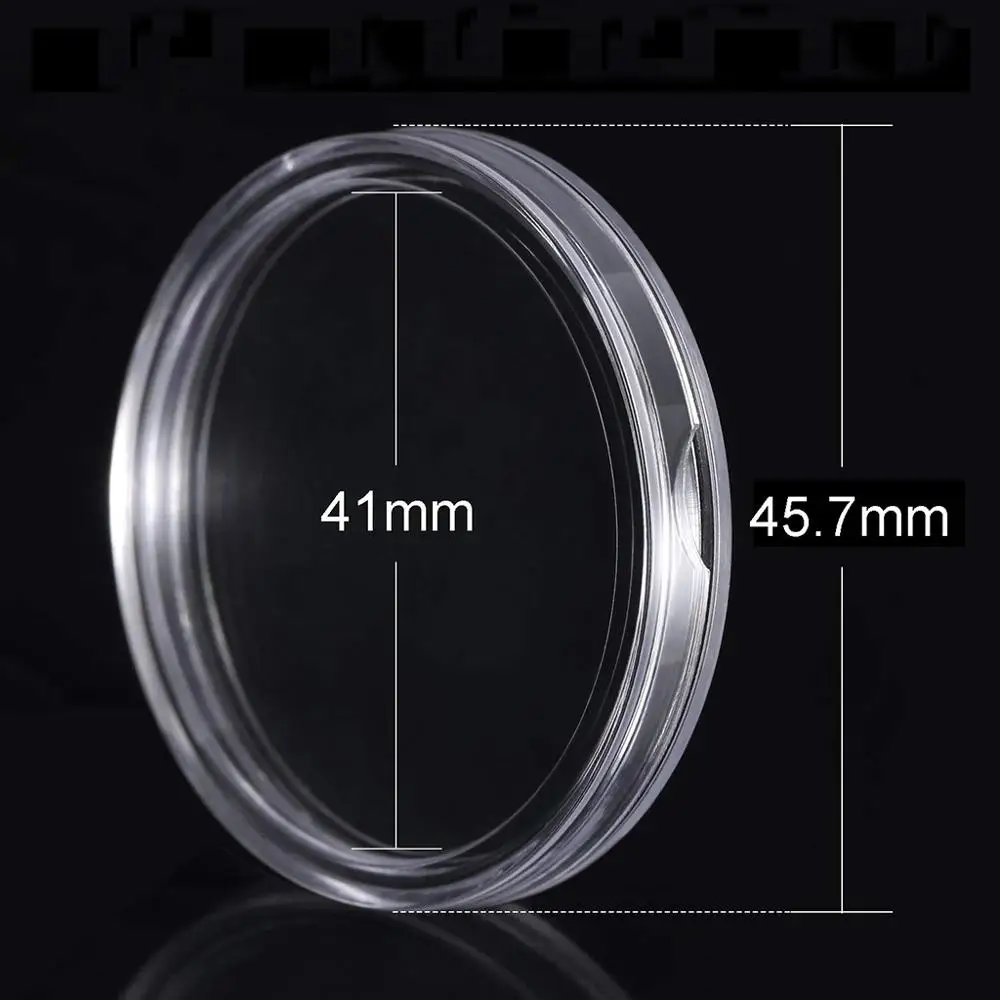 독수리 동전 메달 컨테이너 컬렉션 용품에 대 한 주최자 상자와 60Pcs 41mm 투명 동전 캡슐 홀더 보관 케이스