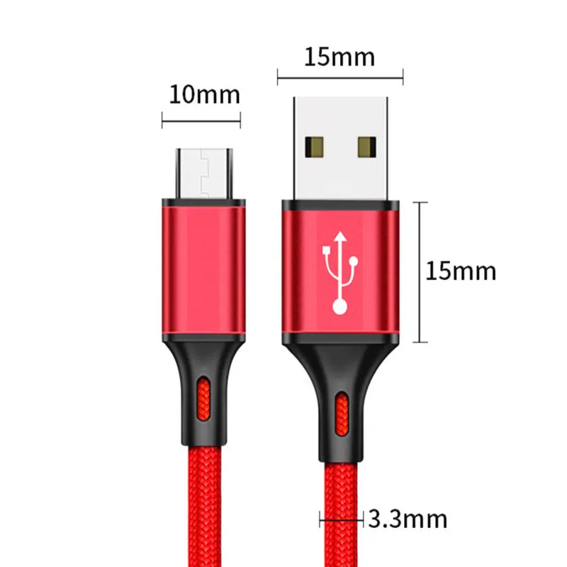 Cafele Micro USB кабель 2A Быстрая зарядка 1,5 м Одна Головка строка данных для Xiaomi huawei samsung Oppo красный рис зарядное устройство