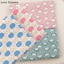 Хлопок саржа фрукты белый голубой-синий розовый простой яблоко грейпфрут ткани для постельных принадлежностей одежда платье лоскутное Декор ручной работы