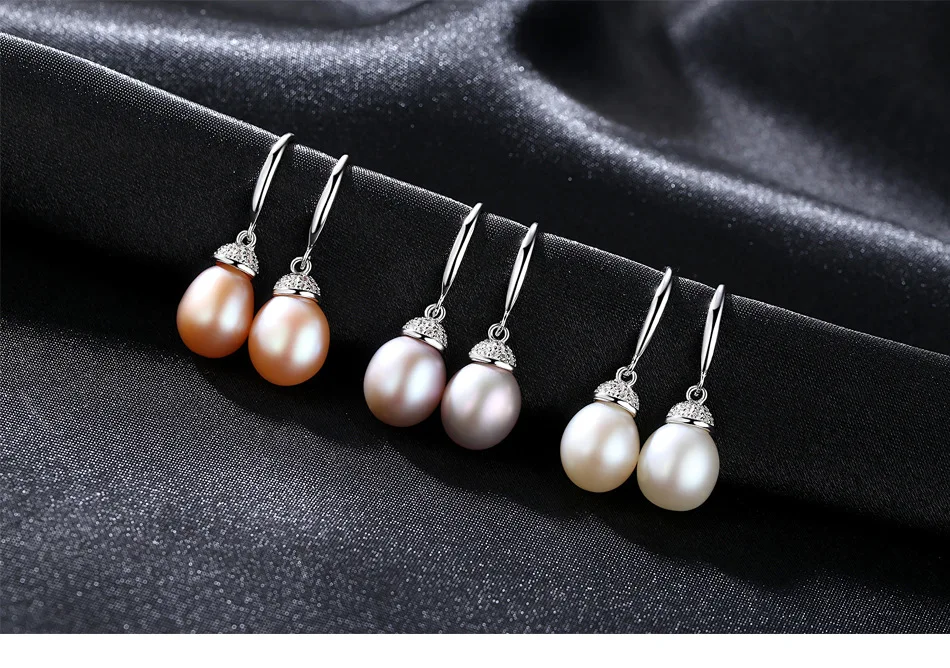 

S925 Sterling Silver Earrings Freshwater Pearl Fashion Ladies Earrings LBM79