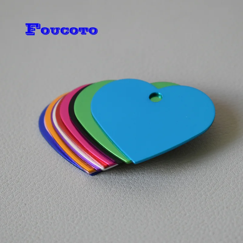 20pcs dog ID nameplate double sides personalized cat ID tags customized puppy name phone pendant heart-shaped necklace dog tags