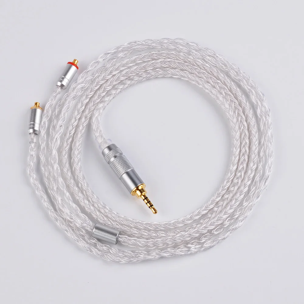 Yinyoo 16 Core с серебряным покрытием кабель наушников 2,5 3,5 4,4 мм для обновления кабеля с MMCX 2pin разъем C12 KZZSN ZS10 PRO AS16 ZS7