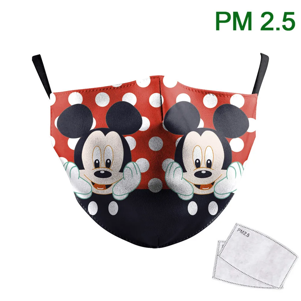 

Cartoon Mouse Print Face Mask Cute Women Masks Washable Fabric Reusable PM 2.5 Protective Dust Mask Outdoor Mouth-Muffle