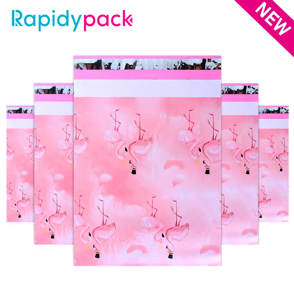 10x13'' 260x330mm Creative Poly Mailer Pattern Printed Flamingo Express Bags Postal Envelope Self Seal Packaging Gift Envelopes 20pcs lot new 100% d2w biodegradable courier bag clothing package express bag mailer postal bag waterproof self seal pouch bags