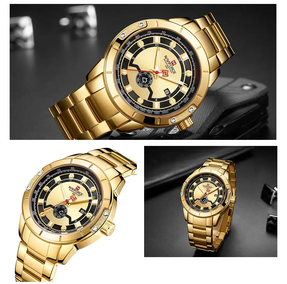 Топ бренд NAVIFORCE Роскошные мужские часы кварцевые часы мужские s Военная мода Хронограф Спортивные наручные часы Relogio Masculino