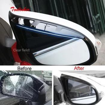 

Tonlinker Rearview Mirror Rain Eyebrow Cover Stickers for TOYOTA Corolla Altis 2014-18 Car styling 2 pcs Acrylic Cover stickers