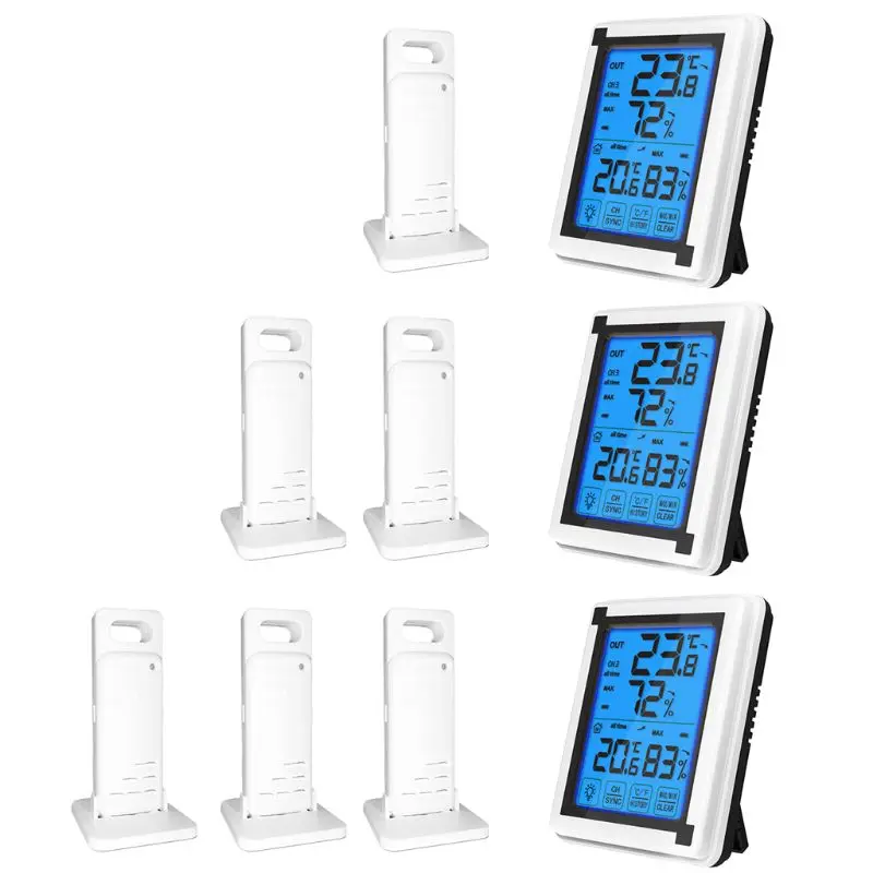 Сенсорный экран Беспроводная метеостанция ℃/Thermometer термометр гигрометр с 3