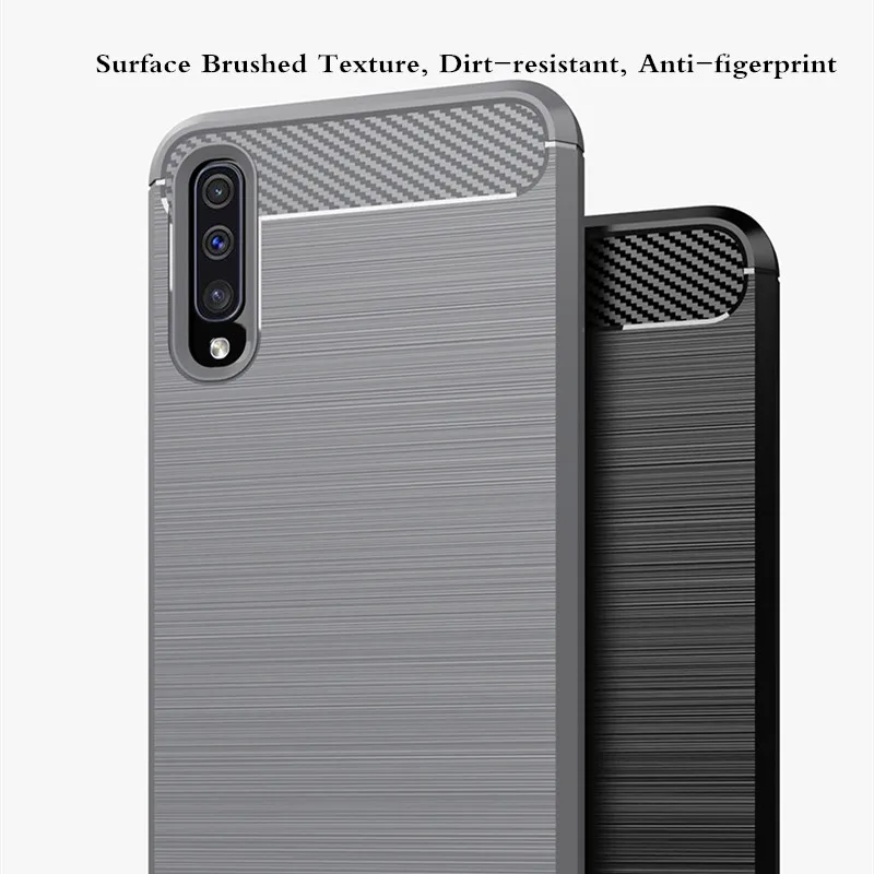 10pcs/lot Brushed Carbon Fiber Soft Bumper Back Cover Case For Samsung Galaxy A6 A8 Plus A7 A9 A9 Star Lite