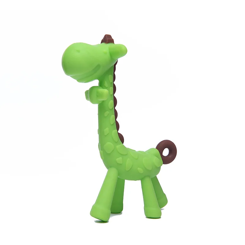 giraffe 02 LOFCA, 1 шт., детский силиконовый прорезыватель, попкорн, фрукты, животное, подвеска, игрушка, без бисфенола, пищевая, силиконовая, прорезыватель, детский жевательный подарок для кормления - Цвет: giraffe 02