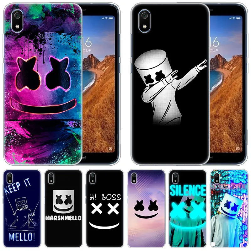 

luxury Silicone Case DJ marshmallow for Xiaomi Redmi K20 Pro 7 7A 6 6A 4X 5 Plus S2 GO Note 8 7 6 5 Pro 4 Fashion Cover