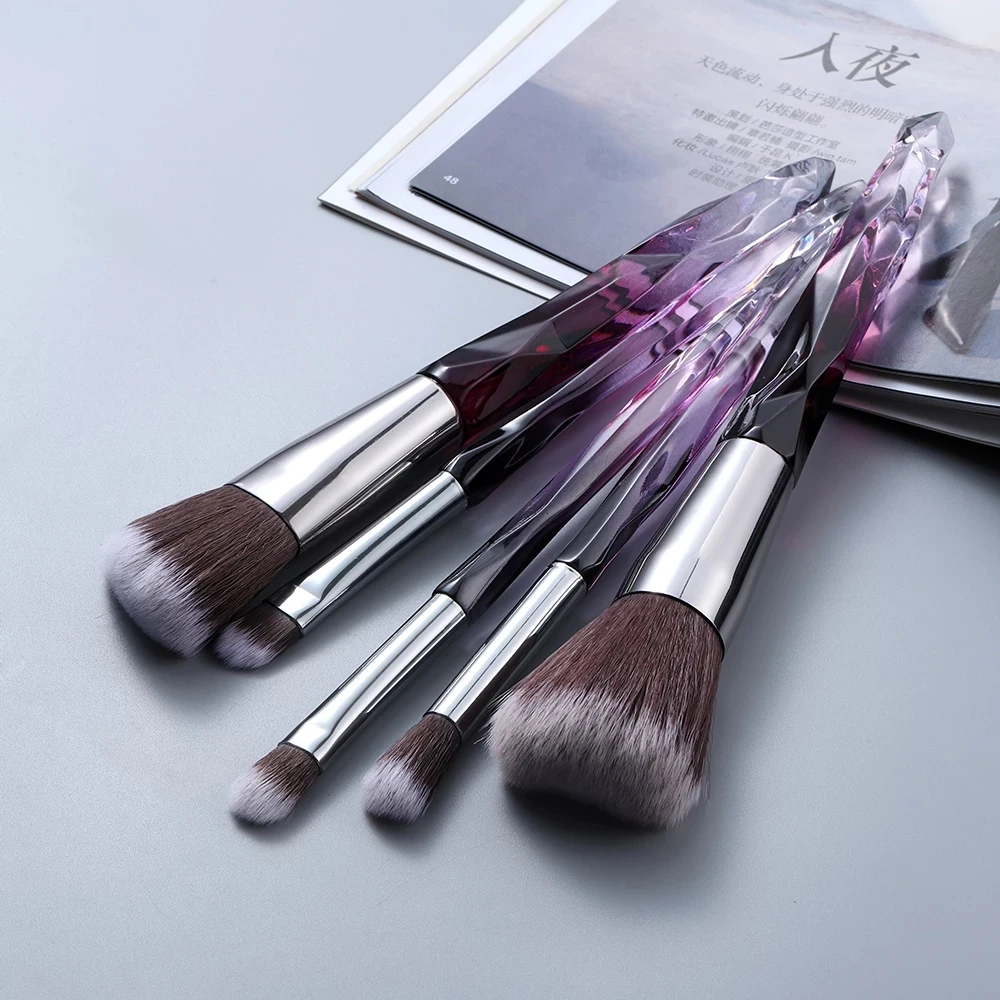 Makeup Brush Set Kosmetyki 5-10pcs Crystal Pro Powder Face Foundation Eyeshadow Eyebrow Lip Woman Makeup Kit