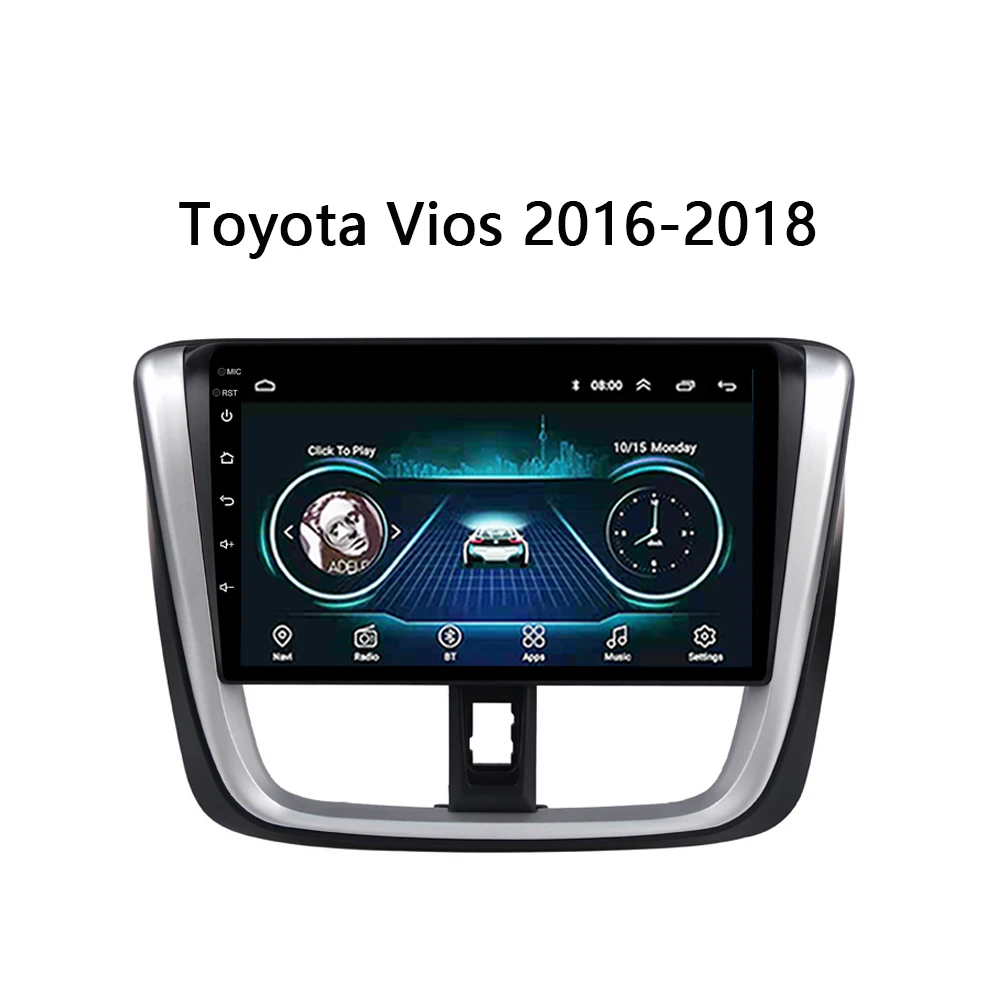 Автомобильный DVD плеер Android 8 1 10 &quotдля TOYOTA VIOS Yaris 2014 2015 2016 2017 мультимедийная