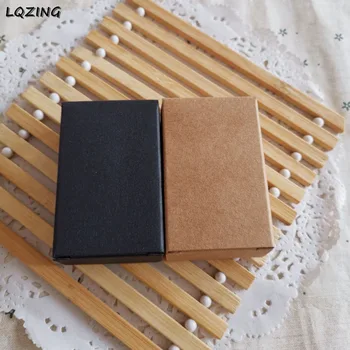 

Wholesale 50pcs Black/Kraft Paper Box Retail Craft Perfume bottle/Cosmetic Gift Packaging Box For Essential oil Storage