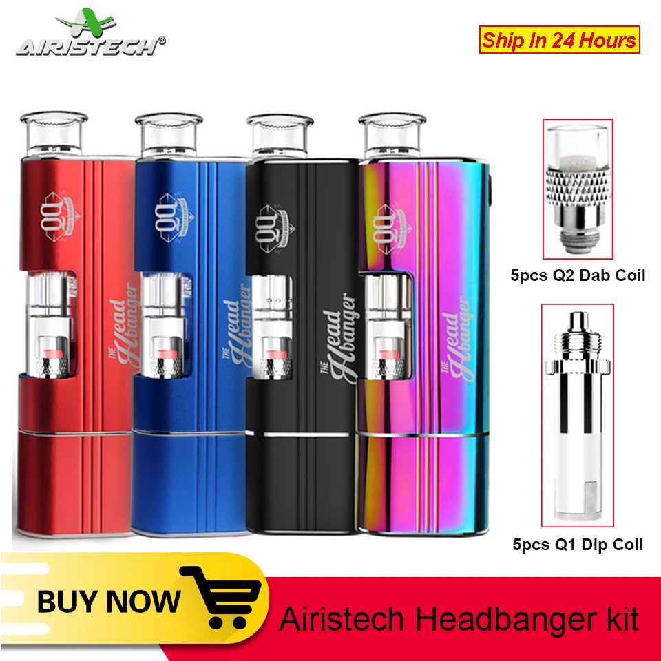 В наличии! Airistech Headbanger kit испаритель Qcell Quartz Coil электронная сигарета Vape для Dip Dab