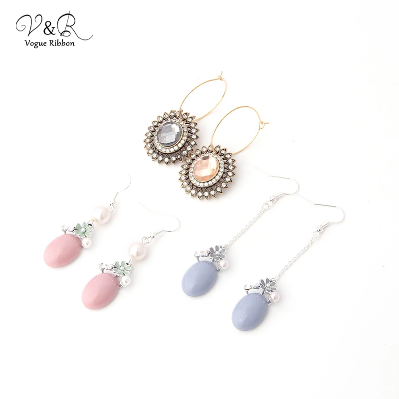 

Vogue Ribbon Diy Handmade Jewelry Making Flower Pendent Charms Hoop Earring Set Components Decoration Fashion Accessories Gifts