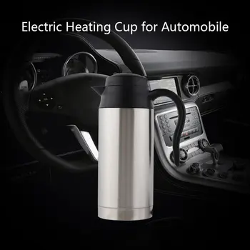 

Stainless Steel Thermos Heating Cup 12V/24V Car Auto Adapter Heated Kettle Travel Mug Auto Accessories For Travel Camping