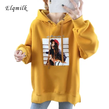 

Casual Women Sweatershirt Printed Ins BF Ladies Pullover Jumpers Autumn Winter Loose Hoodies 2020 Sudadera Mujer