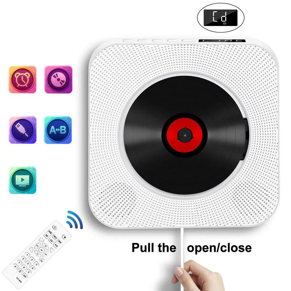 CD-плеер настенный Bluetooth портативный домашний аудио бокс с пультом дистанционного управления fm-радио встроенный HiFi колонки MP3