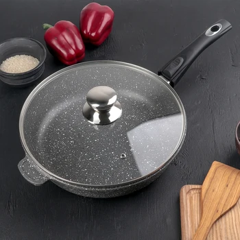 

Frying pan "Graphite", d = 28 cm, removable handle, glass lid