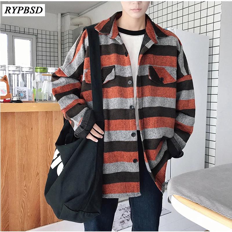 

Wool Men Jacket New 2019 Autumn Turn Down Collar Mens Woolen Jacket Korean Fashion Loose Casual Long Sleeve Patchwork Men Jacket