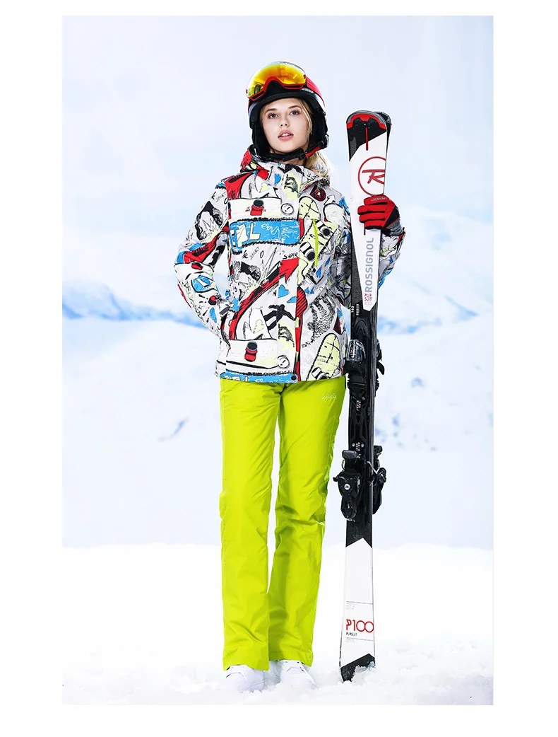 Лыжный костюм Warme Anzug Frauen wausserdicht Winddicht Skifahren und Snowboarden Jacke Hosen