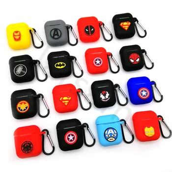 

Hero Cartoon Draadloze Bluetooth Case Voor Apple AirPods Siliconen Opladen Hoofdtelefoon Gevallen Voor Airpods 2 Beschermhoes