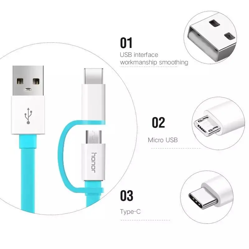 2 в 1 Micro USB type C кабель huawei P20 Pro быстрое зарядное устройство 2A 1,5 M type-C зарядный кабель Honor 8 9 V9 P7 P8 P9 P10 lite