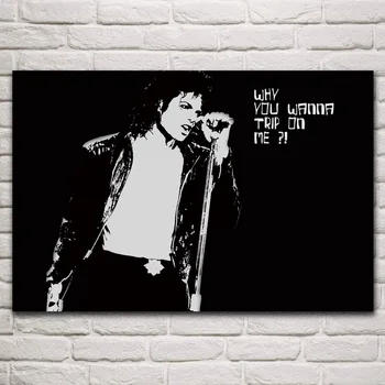 

michael jackson you wanna trip on me living room home wall art decor wood frame fabric poster EX539