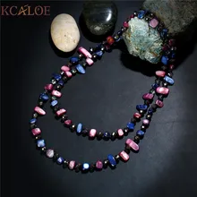 KCALOE, натуральный красный корпус, ожерелье для женщин, ручная работа, Богемия, ювелирное изделие, австрийский кристалл с камнями, двойное использование, длинное ожерелье s