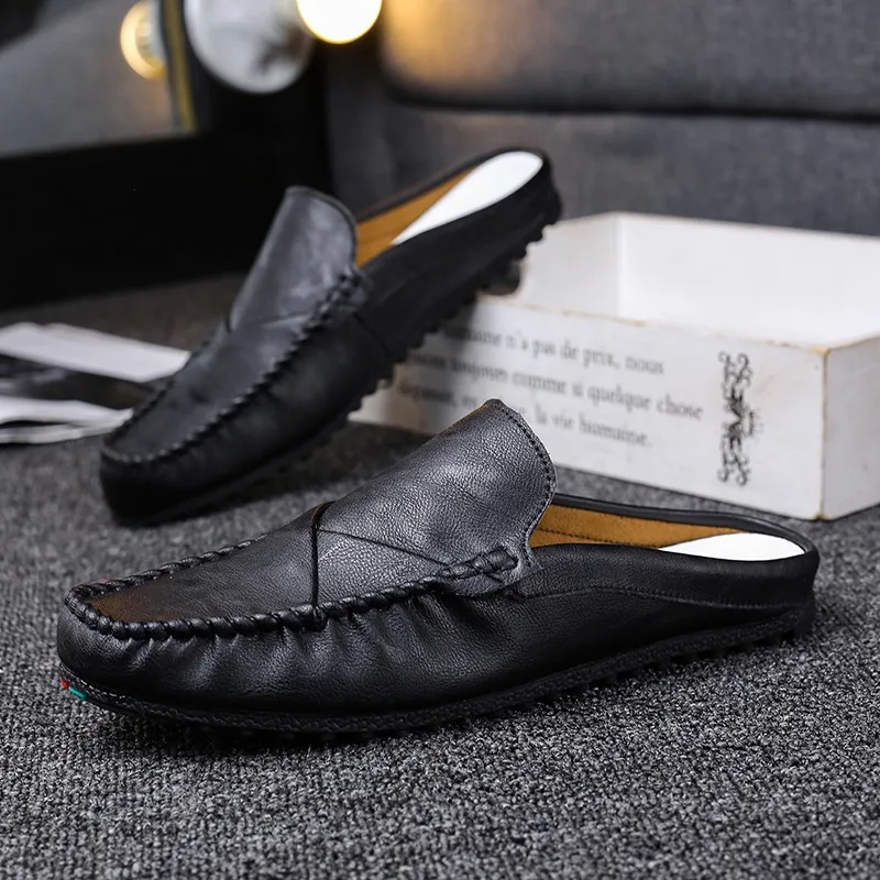 Hot Sale Quality Men Casual Mules Soft Light Slip-on Male Driving Shoes Outdoor Wear-resisting Half Slippers Fashion All-match | Обувь